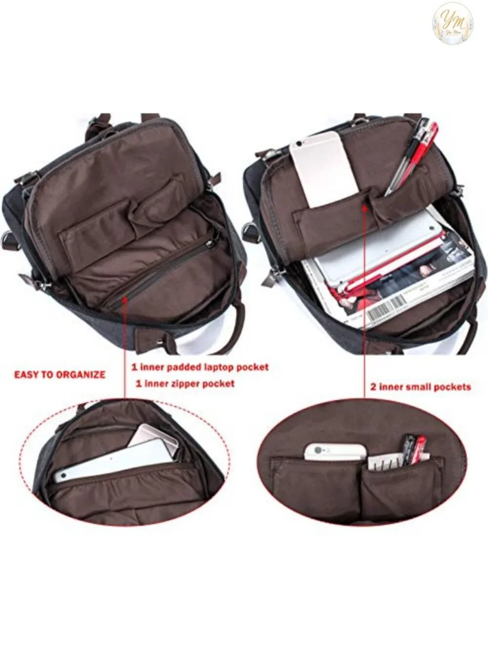 Canvas Messenger Bag Crossbody Sling for Travel Work Laptop